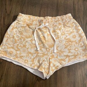 American Eagle Sweatshorts Golden Floral Pattern